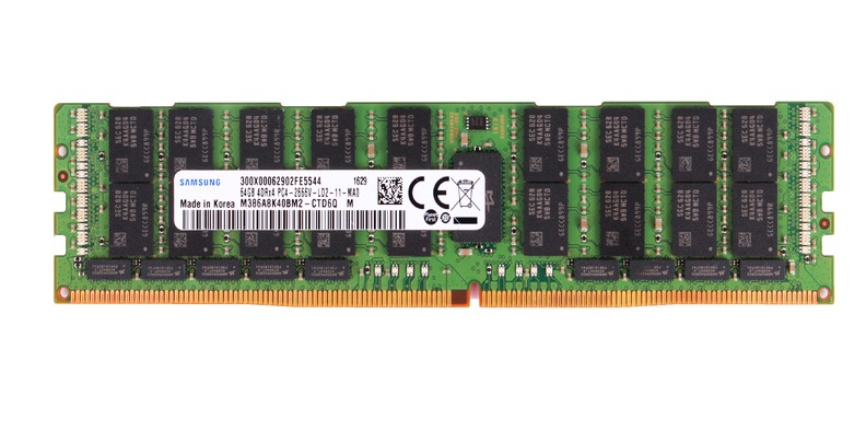 M386A8K40BM2-CTD6Q | Samsung 64GB (1X64GB) 2666MHz PC4-2666V-L Load-Reduced CL19 Quad Rank X4 1.2V DDR4 SDRAM 288-Pin LRDIMM Samsung Memory Module
