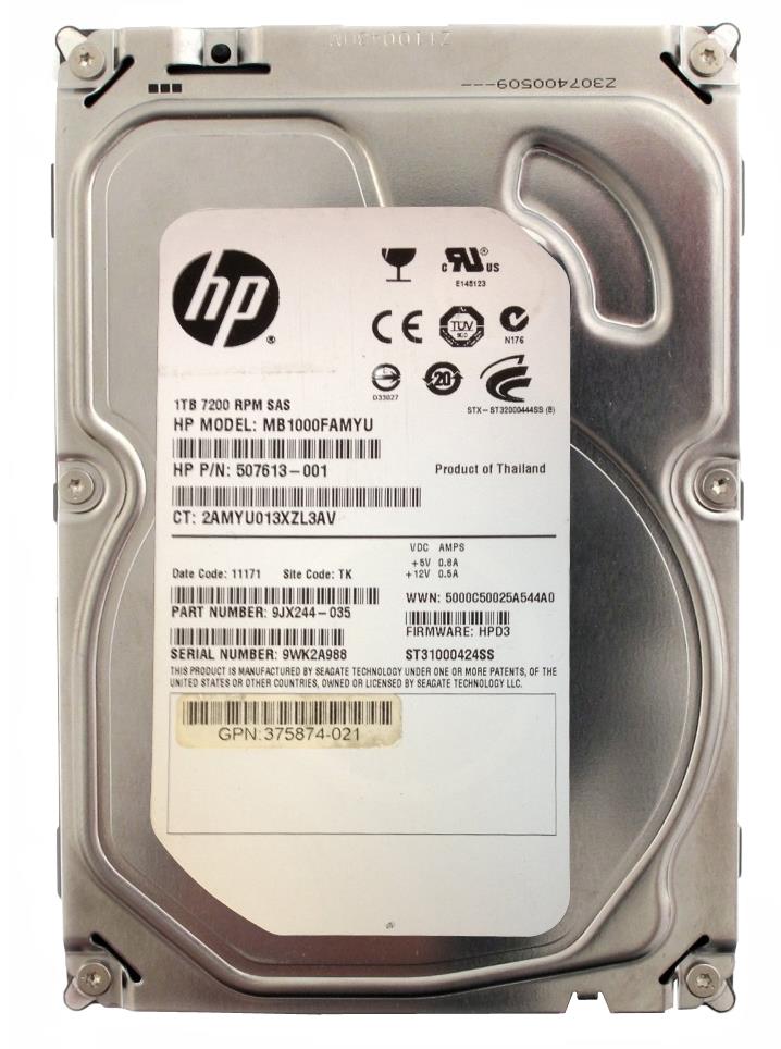 MB1000FAMYU | HP 1TB 7200RPM SAS Gbps 3.5 16MB Cache Hot Swap Hard Drive