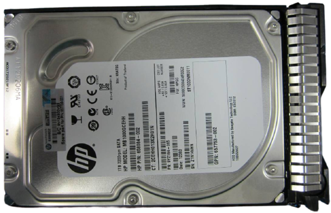 MB1000GCEHH | HPE 1TB 7200RPM SATA 6Gb/s LFF 3.5-inch SC Midline Hard Drive with Tray for Gen. 8 Server Series