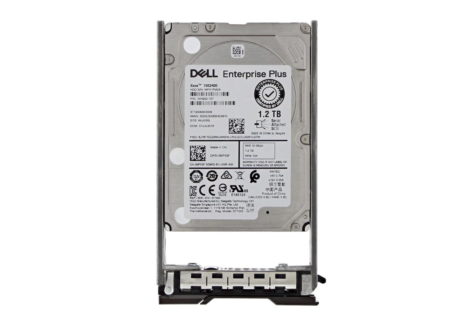 MFK2F | Dell Enterprise Plus 1.2TB 10000RPM SAS 12Gb/s 512N 2.5-inch Hard Drive for Compellent SCV2020 SCV3020 SCV4020 Storage System