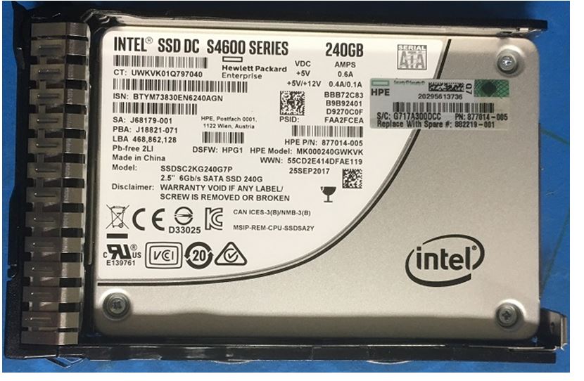 MK000240GWKVK | HPE 240GB SATA 6Gb/s Mixed-use 2.5-inch (SFF) Hot-pluggable SC Digitally Signed Firmware Solid State Drive