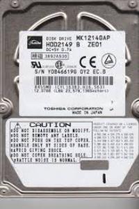 MK1214GAP | Toshiba  12 GB 2.5 Plug-in Module Hard Drive - IDE Ultra ATA/66 (ATA-5) - 4200 rpm - 1 MB Buffer