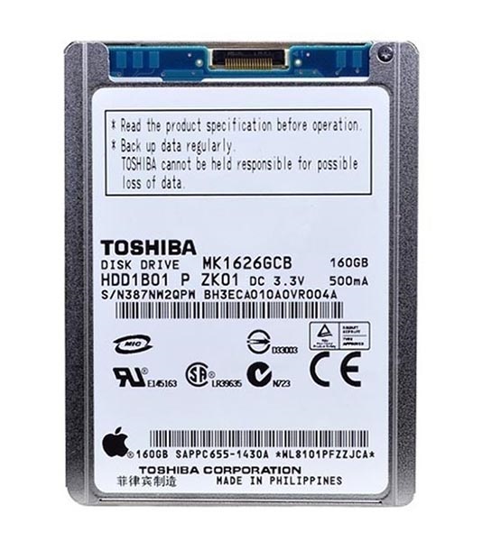 MK1626GCB | Toshiba 160GB 3600RPM CE-ATA 1.8-inch Hard Disk Drive