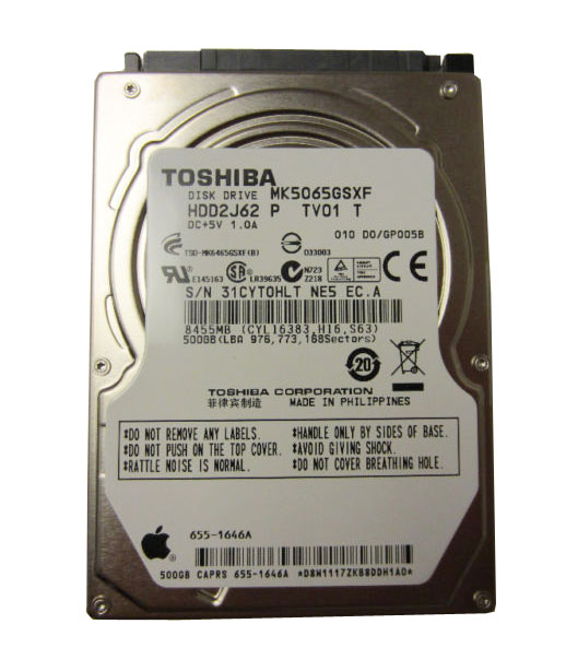 MK5065GSXF | Toshiba 500GB 5400RPM SATA 3Gbps 8MB Cache 2.5-inch Internal Hard Drive