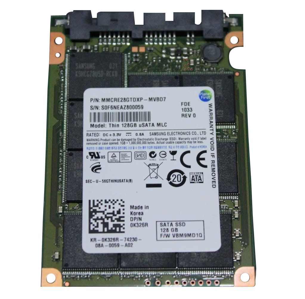 MMCRE28GTDXP-MVBD7 | Samsung Thin Caseless 128GB uSATA 1.8-inch MLC Solid State Drive