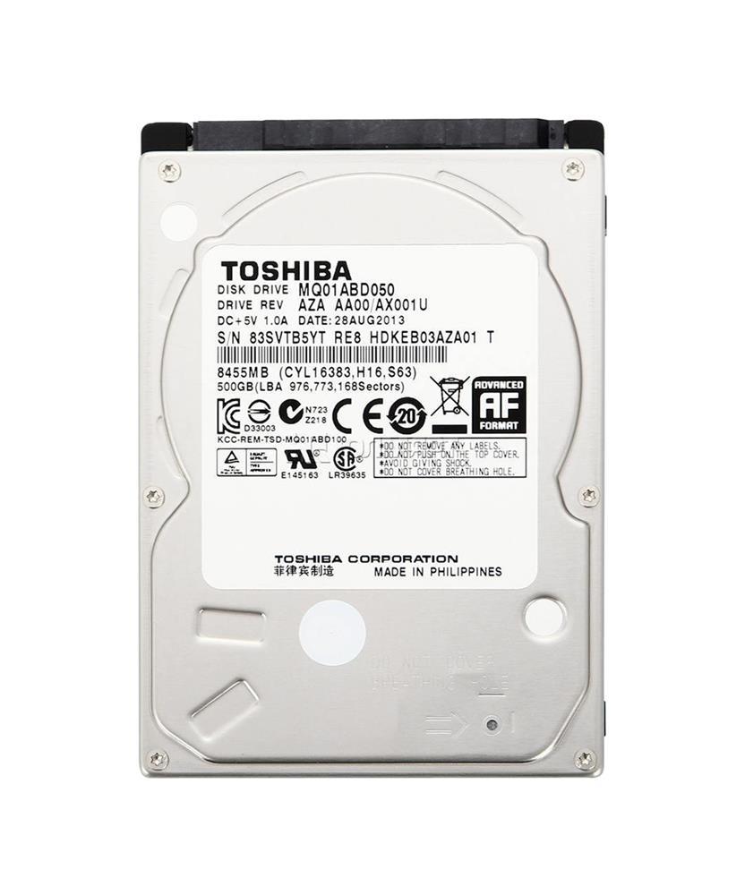 MQ01ABD050 | Toshiba 500GB 5400RPM SATA Gbps 2.5 8MB Cache Hard Drive