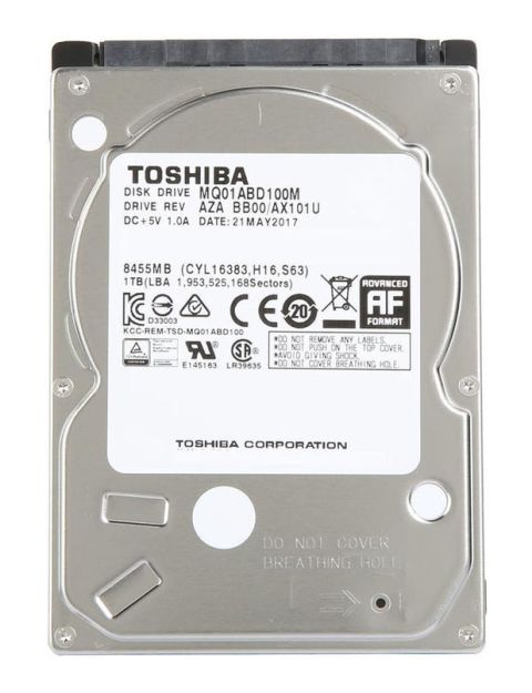 MQ01ABD100M | Toshiba 1TB 5400RPM 8MB Cache 2.5-inch SATA 3Gb/s Notebook Hard Drive