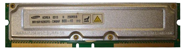 MR16R1628DF0-CM8NF | Samsung Rambus 256MB PC800 800MHz 40ns non-ECC 184-Pin RDRAM RIMM Memory Module