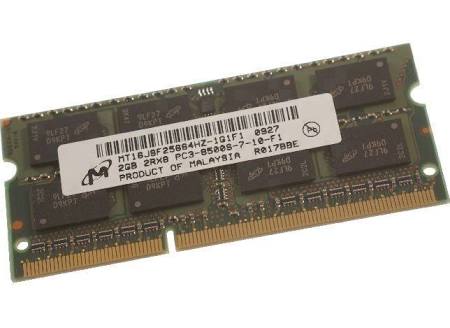 MT16JSF25664HZ-1G1F1 | Micron 2GB 204P PC3-8500 CL7 16C 128X8 DDR3-1066MHz 2RX8 1.5V SoDIMM