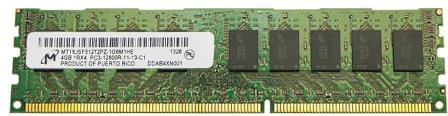 MT18JSF51272PZ-1G6M1 | Micron 4GB 1600MHz PC3-12800 CL11 1RX4 ECC Registered DDR3 SDRAM 240-Pin DIMM Memory Module