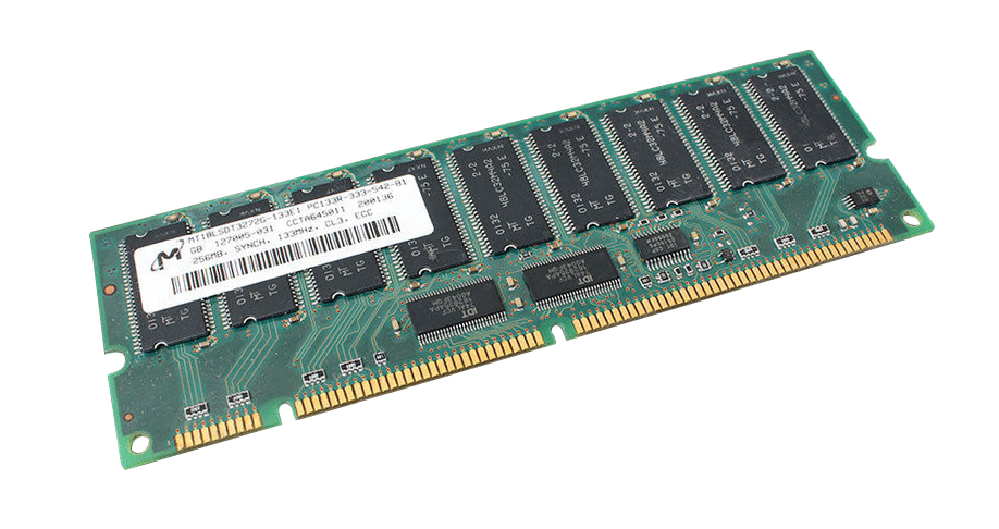 MT18LSDT3272G-133E1 | Micron 256MB 133MHz PC133 ECC Registered CL3 168-Pin DIMM 3.3V Memory Module