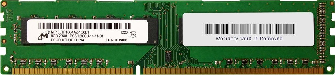 MT36KDYS1G72PZ-1G4M1 | Micron 8GB (1X8GB) PC3-10600R DDR3-1333MHz ECC Registered CL9 240-Pin DIMM VLP Memory Module