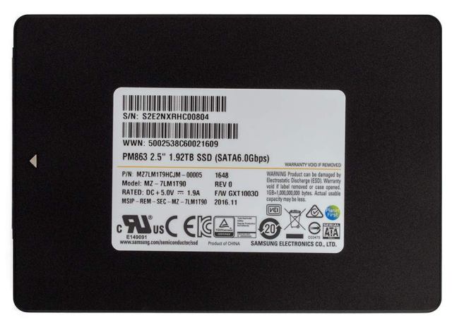 MZ-7LM1T90 | Samsung PM863A 1.92TB SATA 6Gb/s 2.5-inch Solid State Drive