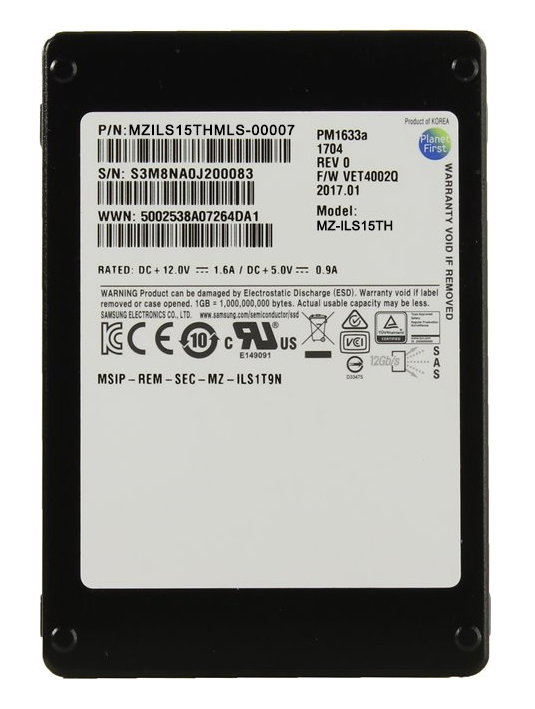 MZ-ILS15TH | Samsung PM1633A 15.36TB SAS 12Gb/s 2.5-inch Enterprise Solid State Drive