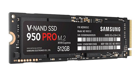 MZ-V5P512BW | Samsung 950 Pro Series 512GB PCI Express 3 X4 Nvme 1.1 M.2 Consumer Solid State Drive