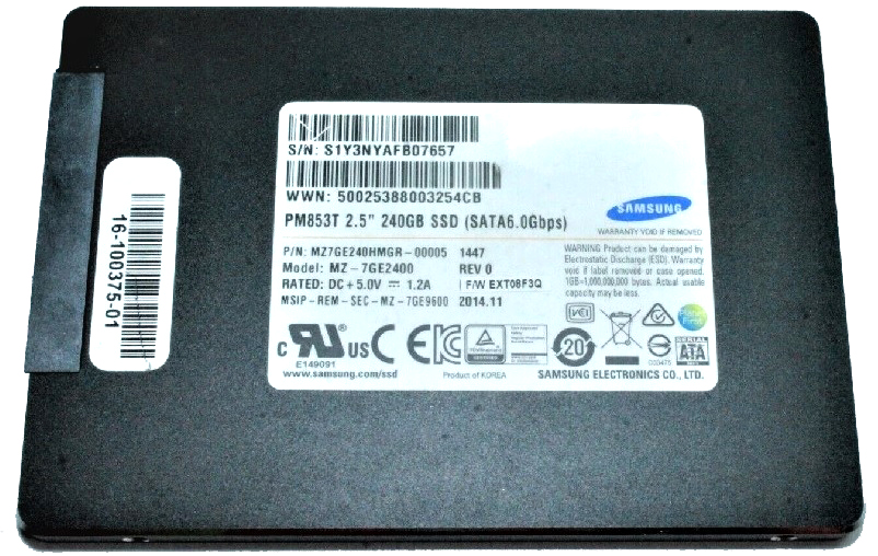 MZ7GE240HMGR | Samsung PM853T 240GB SATA 6Gb/s 2.5-inch TLC Enterprise Internal Solid State Drive