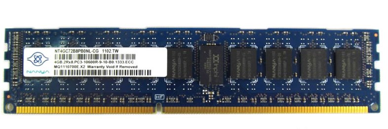 NT4GC72B8PB0NL-CG | Nanya 4GB 1333MHz PC3-10600 240-Pin 2RX8 ECC DDR3 SDRAM Fully Buffered DIMM Memory Module for PowerEdge Server