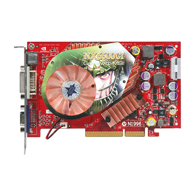 NX6600GT-VTD128 | MSI GeForce 6600GT 128MB DDR3 TV-out (S-Video connector) DVI Connector Video_in (Composite Video) Video Graphics Card