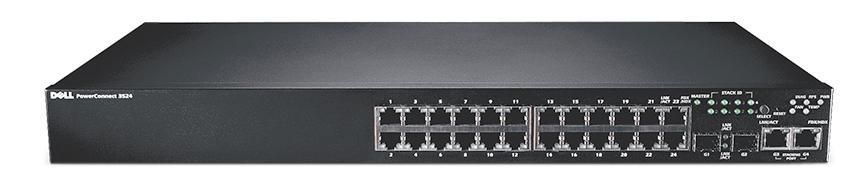 P486K | Dell PowerConnect 3524 24-Port 10/100-Base-T 2 x Gigabit SFP+ 10/100/1000 Manageable Stackable Ethernet Switch