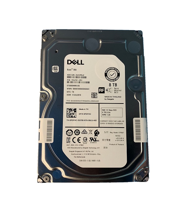 PDFHC | Dell Seagate 8TB 7200RPM SAS 12Gb/s Near-line 512e 3.5-inch Hot-swappable Hard Drive