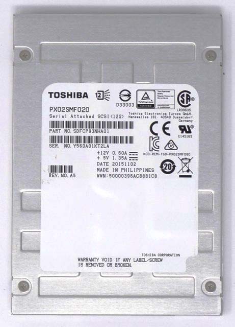 PX02SMF020 | Toshiba PX02SM 200GB SAS 12Gb/s 2.5-inch Mixed Use MLC Solid State Drive with Caddy