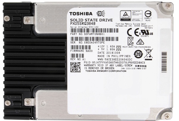 PX05SRQ384B | Toshiba 3.84TB MLC SAS 12Gb/s 2.5-inch (SFF) PX05SR Series Enterprise Read-intensive RI (MLC) SED Solid State Drive