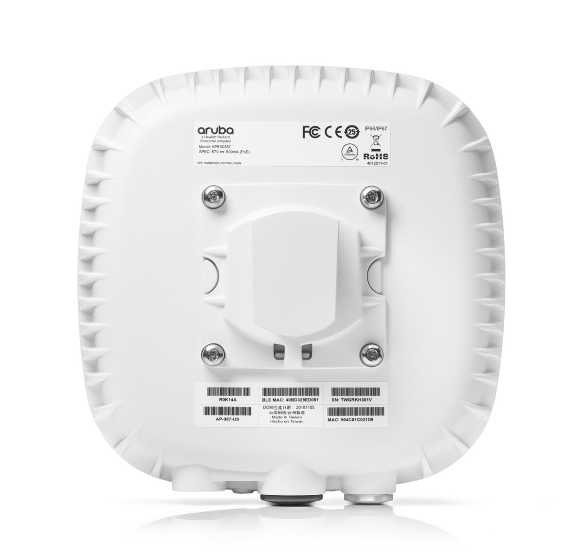 R0K14A | HP Aruba AP-387 (US) 802.11AC/AD 802.3AT PoE Dual 5/60GHz Integrated Antenna Outdoor Radio