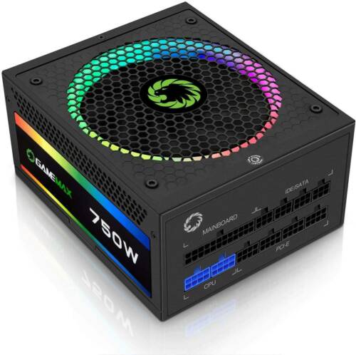 RGB750-Rainbow | GAMEMAX 750W Fully Modular 80+ Gold Certified Power Supply