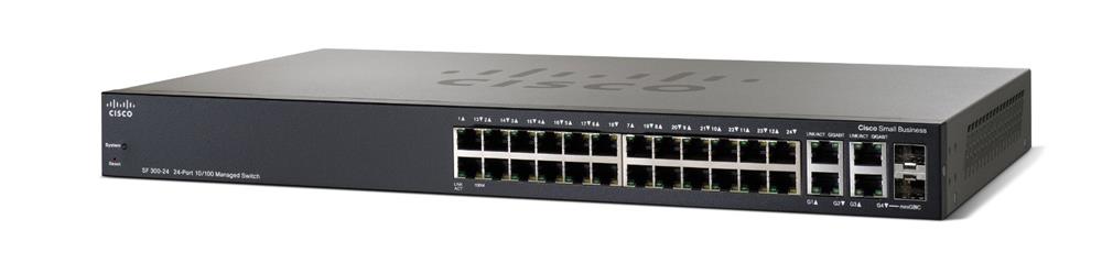 SF300-24 | Cisco SF300 24-Port 10/100 PoE Gigabit Uplink Managed Switch