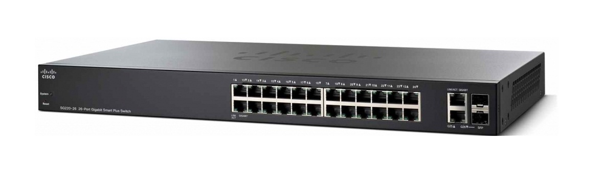 SG220-26-K9 | Cisco Small Business Smart Plus SG220-26 Managed Switch 24 Ethernet-Ports and 2 Combo Gigabit SFP-Ports