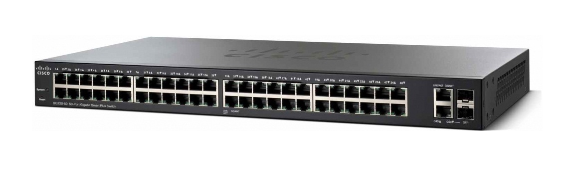 SG220-50-K9 | Cisco Small Business Smart Plus SG220-50 Managed Switch 48 Ethernet-Ports and 2 Combo Gigabit SFP-Ports