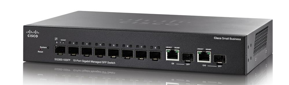 SG300-10SFP-K9 | Cisco Small Business SG300 8-Port 8 x Gigabit SFP + 2 x Combo Gigabit SFP 1U Rack-Mountbale Switch