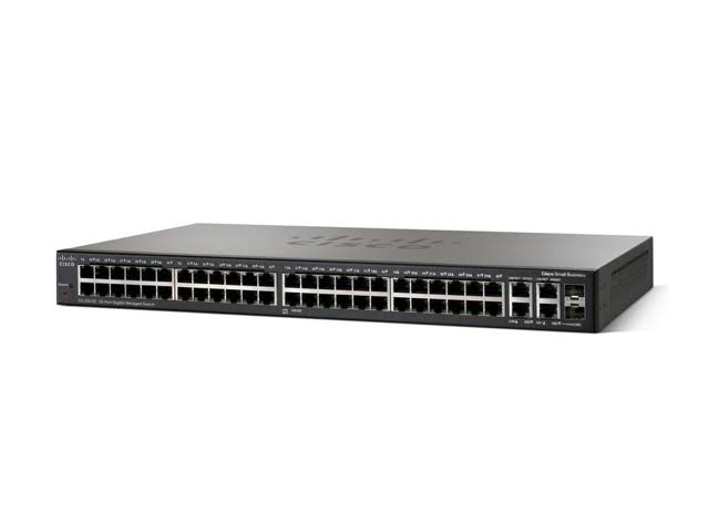 SG350-52MP-K9 | Cisco Managed L3 Switch 48 POE+ Ethernet-Ports and 2 Combo Gigabit Ethernet/Gigabit SFP-Ports and 2 Gigabit SFP-Ports