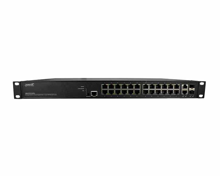 SM24TBT2DPA-NA | Transition Networks 24-Port 10/100/1000Base-T / 1000Base-X PoE++ SFP (mini-GBIC) Managed Ethernet Switch