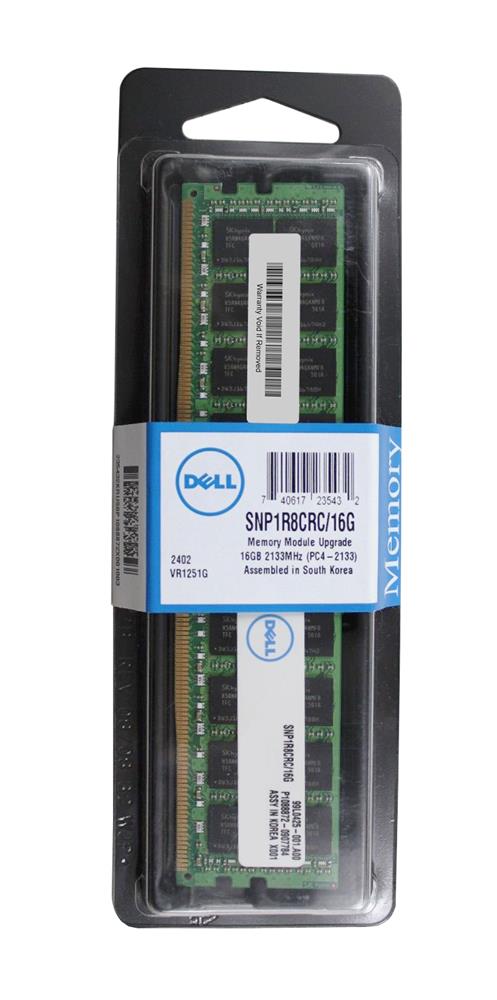 SNP1R8CRC/16G | Dell 16GB DDR4-2133MHz PC4-17000 ECC Registered CL15 288-Pin DIMM 1.2V Dual Rank Memory Module