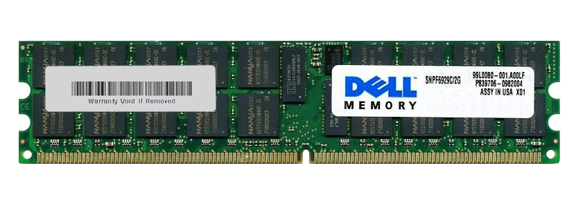 SNPF6929C/2G | Dell 2GB DDR2-400MHz PC2-3200 ECC Registered CL3 240-Pin DIMM 1.8V Memory Module