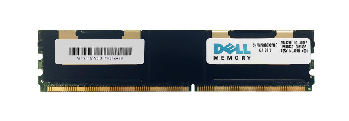 SNPM788DCK2/16G | Dell 16GB Kit (2 X 8GB) DDR2-667MHz PC2-5300 Fully Buffered CL5 240-Pin DIMM 1.8V Memory