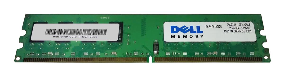 SNPYG410C/2G | Dell 2GB DDR2-800MHz PC2-6400 non-ECC Unbuffered CL6 240-Pin DIMM 1.8V Memory Module