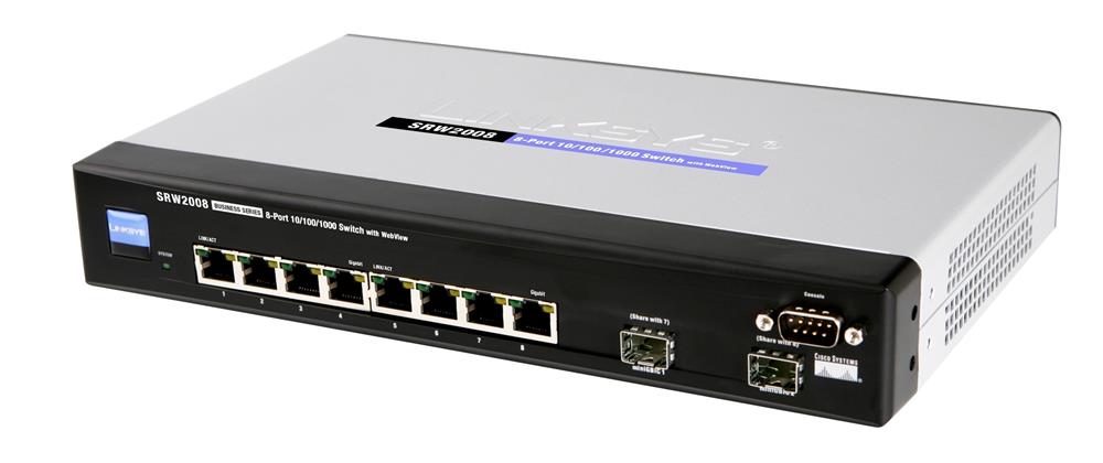 SRW2008-K9 | Cisco SRW2008 8-Port 10/1000Mbps 2 x Combo mini-GBIC Port Gigabit Managed Switch