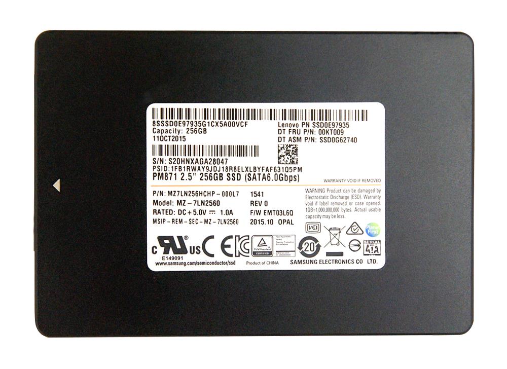 SSD0G62740 | Lenovo 256GB SATA 6Gb/s 2.5-inch Solid State Drive