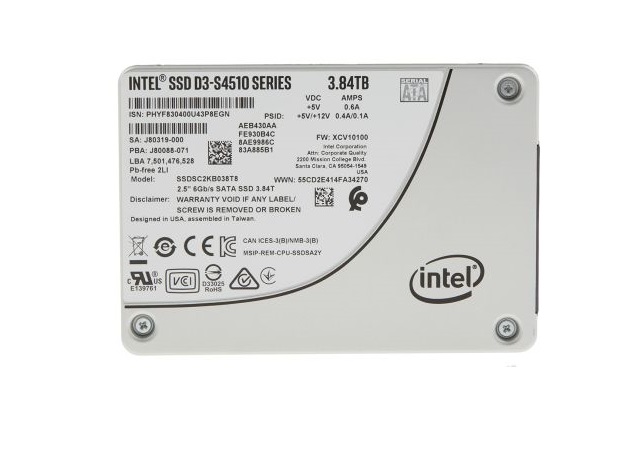 SSDSC2KB038T801 | Intel D3-S4510 Series 3.84TB SATA 6Gb/s 2.5-inch Read Intensive TLC Solid State Drive