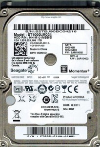 ST1000LM024 | Seagate Momentus 1TB 5400RPM 8MB Cache SATA 3Gb/s 2.5-inch Notebook Hard Drive