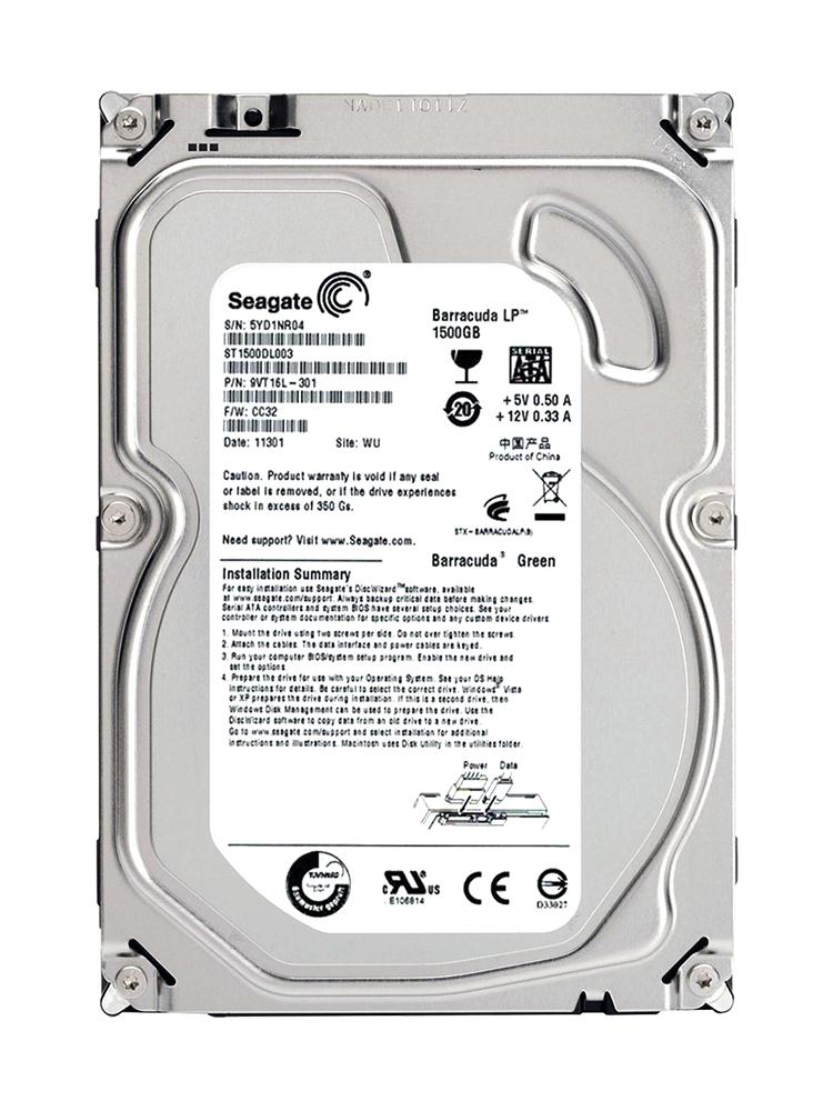 ST1500DL003 | Seagate 1TB 5900RPM SATA Gbps 3.5 64MB Cache Barracuda Hard Drive ST1500DL003 | Seagate 1TB 5900RPM SATA Gbps 3.5 64MB Cache Barracuda Hard Drive