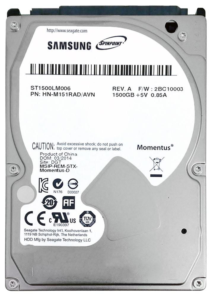 ST1500LM006 | Samsung Spinpoint M9T 1.5TB 5400RPM SATA 6Gb/s 32MB Cache 9.5MM 2.5-inch Mobile Hard Drive