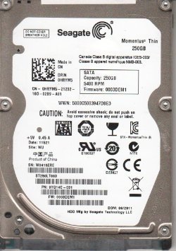 ST250LT003 | Seagate Momentus 250GB 5400RPM SATA 3Gb/s 16MB Cache 2.5-inch Internal Hard Drive