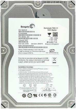 ST31000340AS | Seagate 1TB 7200RPM SATA 3Gb/s 3.5-inch 3Gb/s NCQ 32MB Cache Hard Drive