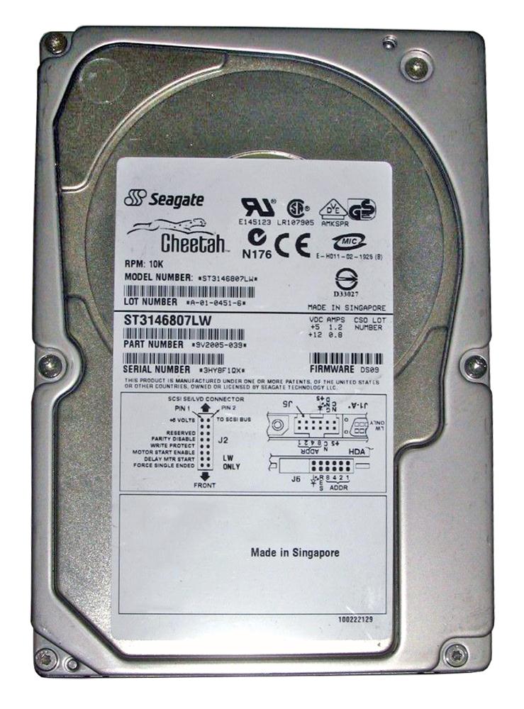 ST3146807LW | Seagate Cheetah 146.8GB 10000RPM Ultra-320-68PIN SCSI 8MB Cache 3.5-inch Hard Drive