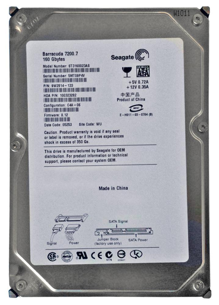 ST3160023AS | Seagate Barracuda 160GB 7200RPM SATA 8MB Cache 3.5-inch Hard Drive