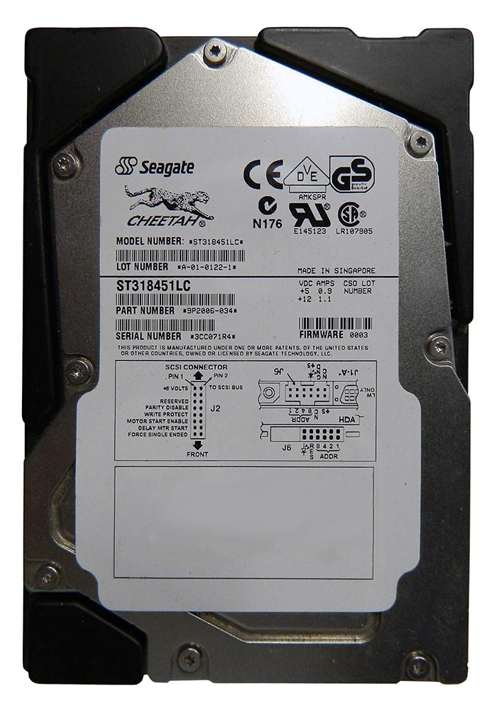 ST318451LC | Seagate 18GB 15000RPM Ultra 160 SCSI 3.5 4MB Cache Cheetah Hard Drive