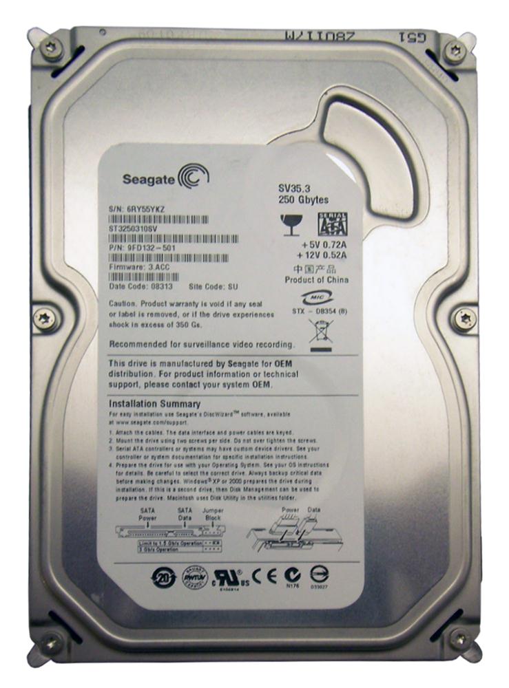 ST3250310SV | Seagate 250GB 7200RPM SATA Gbps 3.5 8MB Cache Hard Drive ST3250310SV | Seagate 250GB 7200RPM SATA Gbps 3.5 8MB Cache Hard Drive